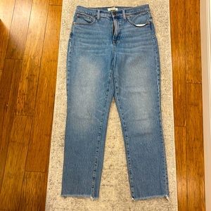 Madewell, The Perfect Vintage Crop Jean, 29T, Frayed Hem